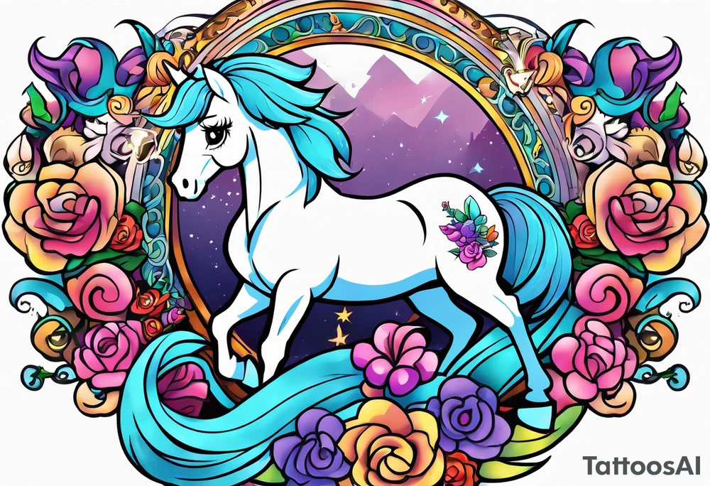 Full sleeve with my little pony, Jen and the hollograms tattoo idea