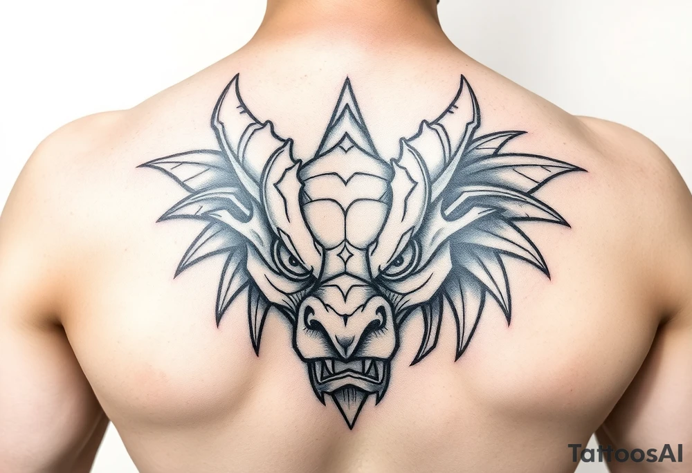 Fierce Dragon head tattoo idea