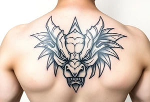 Fierce Dragon head tattoo idea