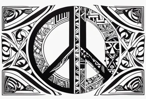 Peace and war Tribal sleeve tattoo idea