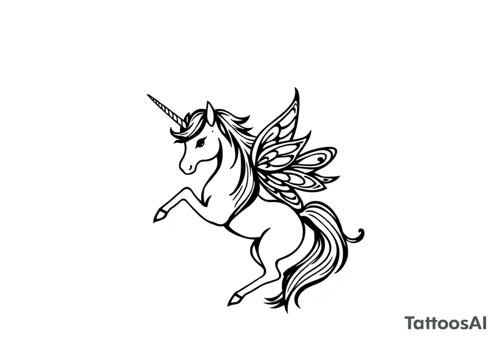 magical fairy unicorn tattoo idea