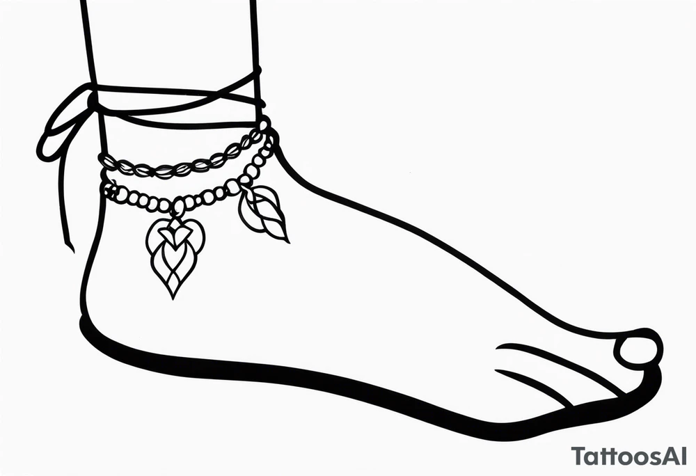 feminine ankle bracelet tattoo tattoo idea