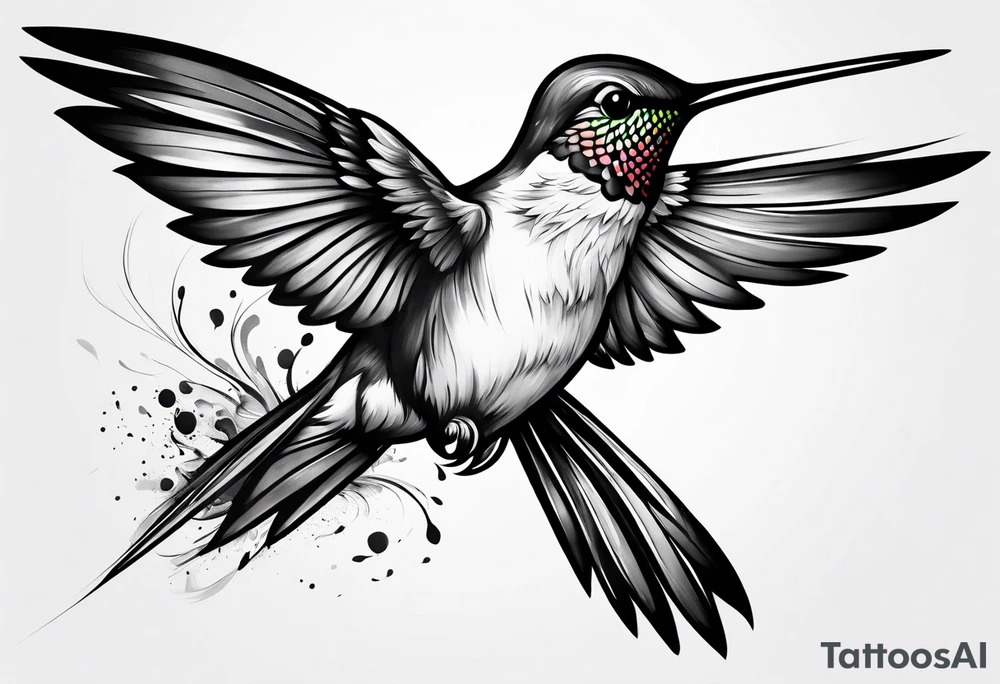 simple hummingbird tattoo idea