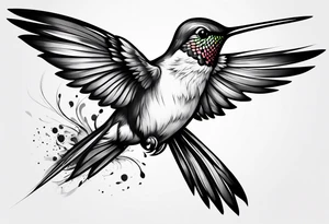 simple hummingbird tattoo idea