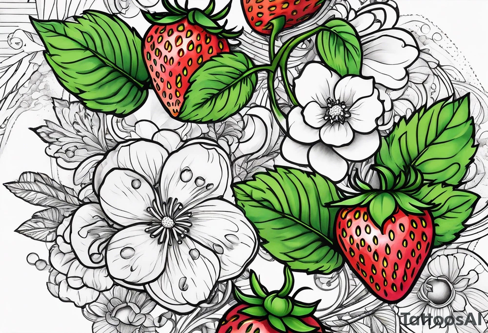 Individual Strawberry tattoo idea