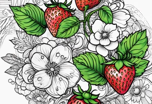 Individual Strawberry tattoo idea