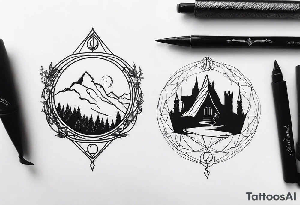 Lord of the rings and Harry Potter together. Small dainty and minimal tattoo idea