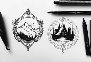 Lord of the rings and Harry Potter together. Small dainty and minimal tattoo idea