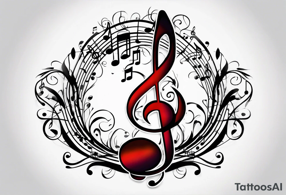 music note sleeve tattoo idea