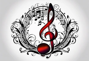 music note sleeve tattoo idea