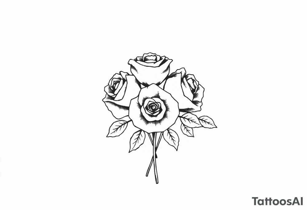 bouquet of roses tattoo idea