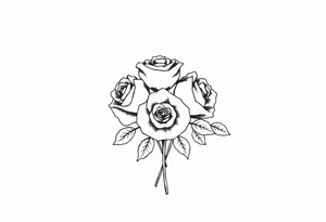 bouquet of roses tattoo idea