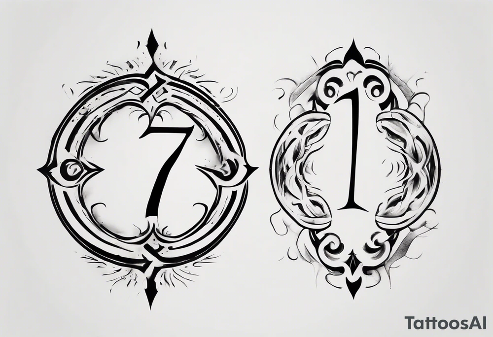 Merge in one the number 7, 11 and INFINITE SYMBOL tattoo idea
