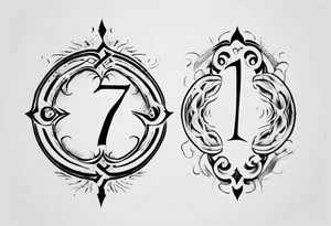 Merge in one the number 7, 11 and INFINITE SYMBOL tattoo idea