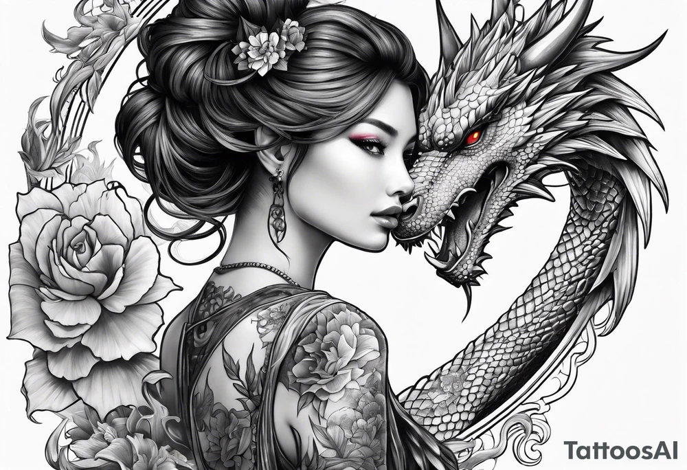 fairy and a dragon tattoo idea