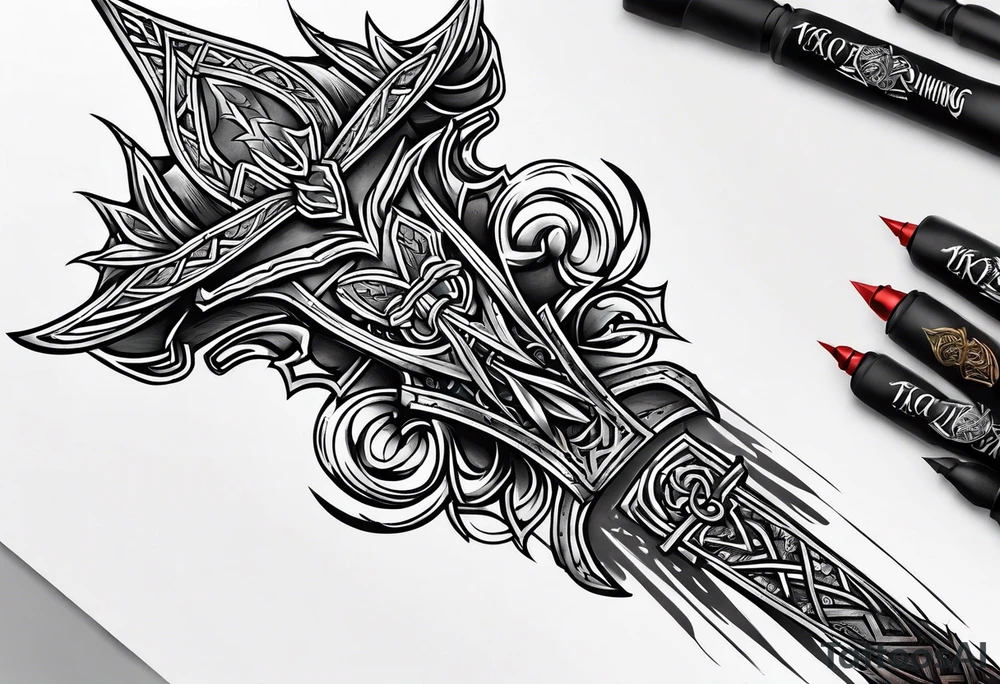 Viking weapons tattoo idea