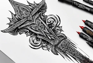 Viking weapons tattoo idea