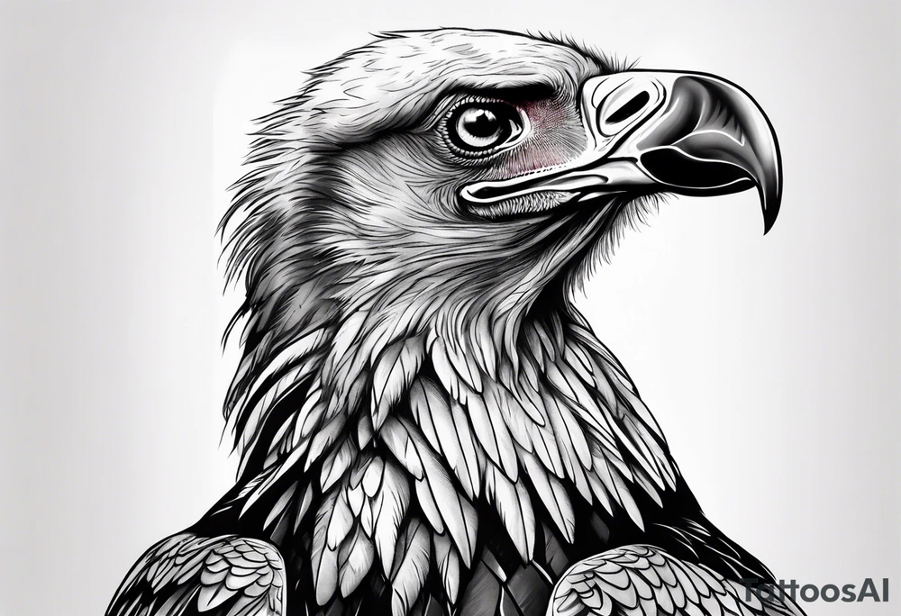 Vulture with bleeding wing tattoo idea