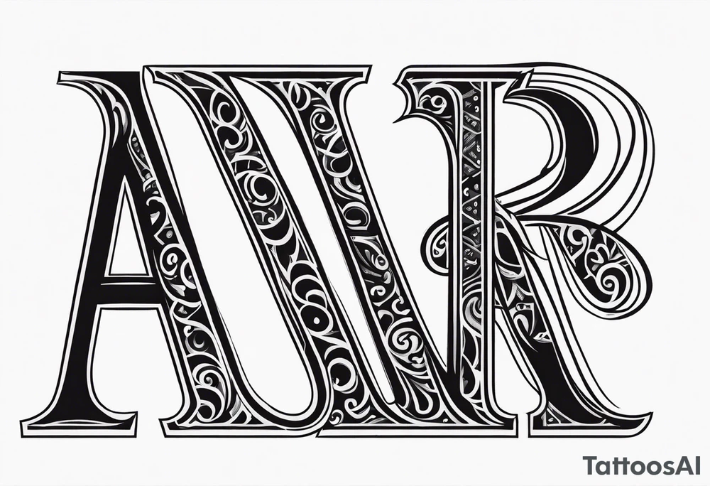 the letters A and R tattoo idea