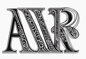 the letters A and R tattoo idea
