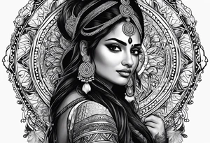 indian woman tattoo idea