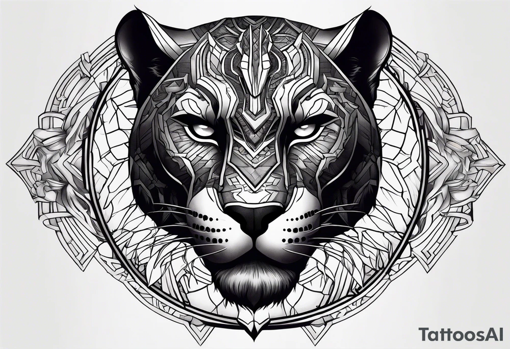 Black panther hell tattoo idea