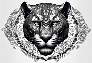 Black panther hell tattoo idea