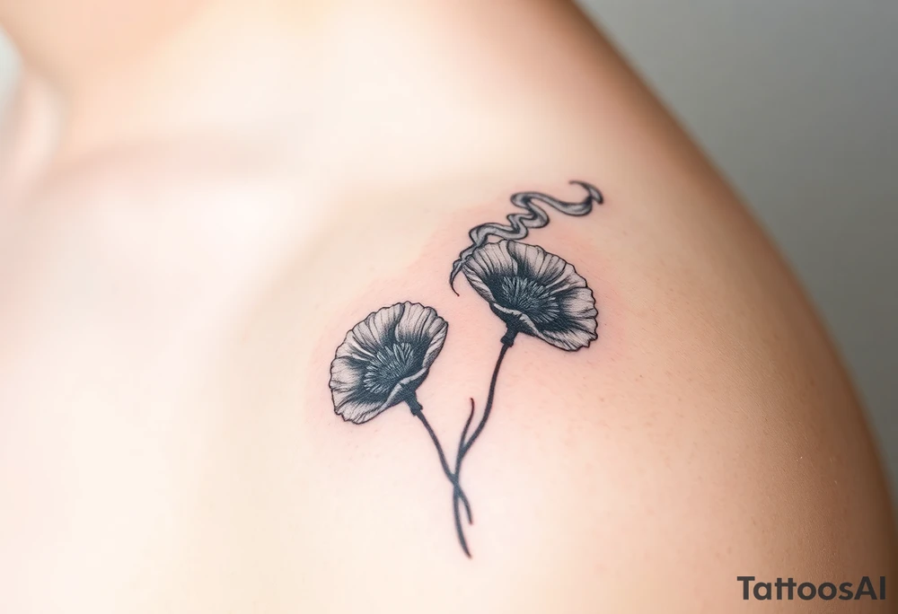 Ryan, Aries, 2 red poppy’s, and smoke tattoo idea