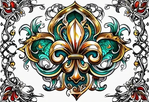 Fleur de lys celtique en flamme tattoo idea