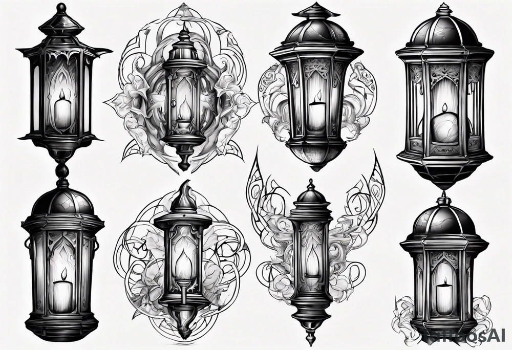 Gothic lantern tattoo idea