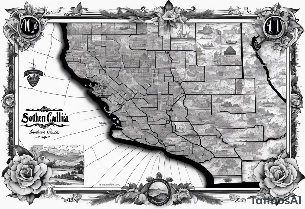 Map of Southern California tattoo idea