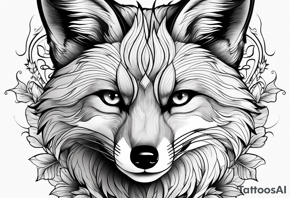 Alluring female fox tattoo idea