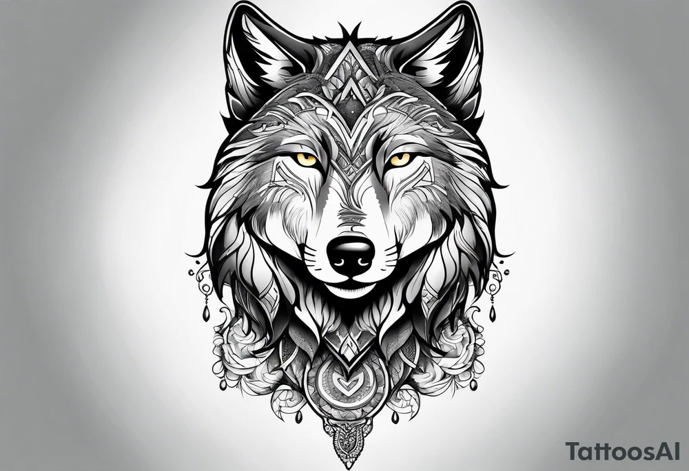 wolf arm sleeve tattoo idea