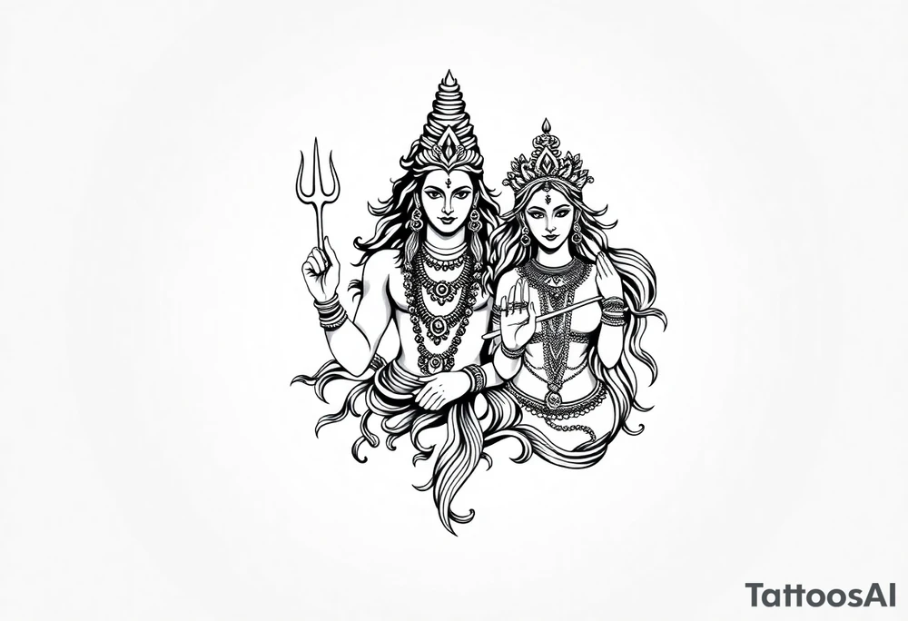 Lord Shiva, Godess Kali, Godess Lilith Together tattoo idea
