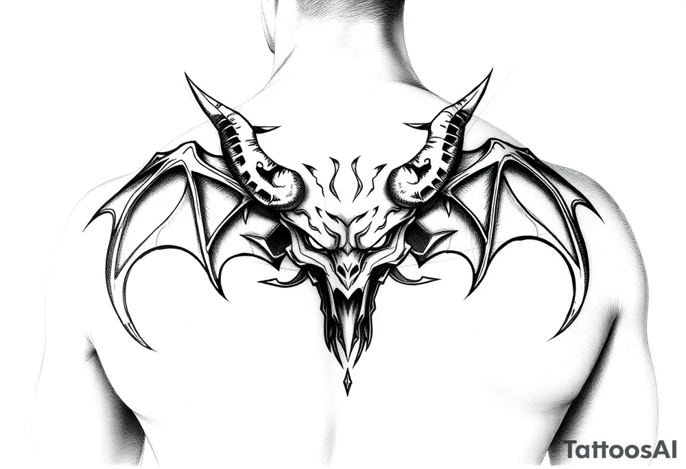 Joshua Esquivel/capricorn/strong and demonic full back  and body tattoo idea