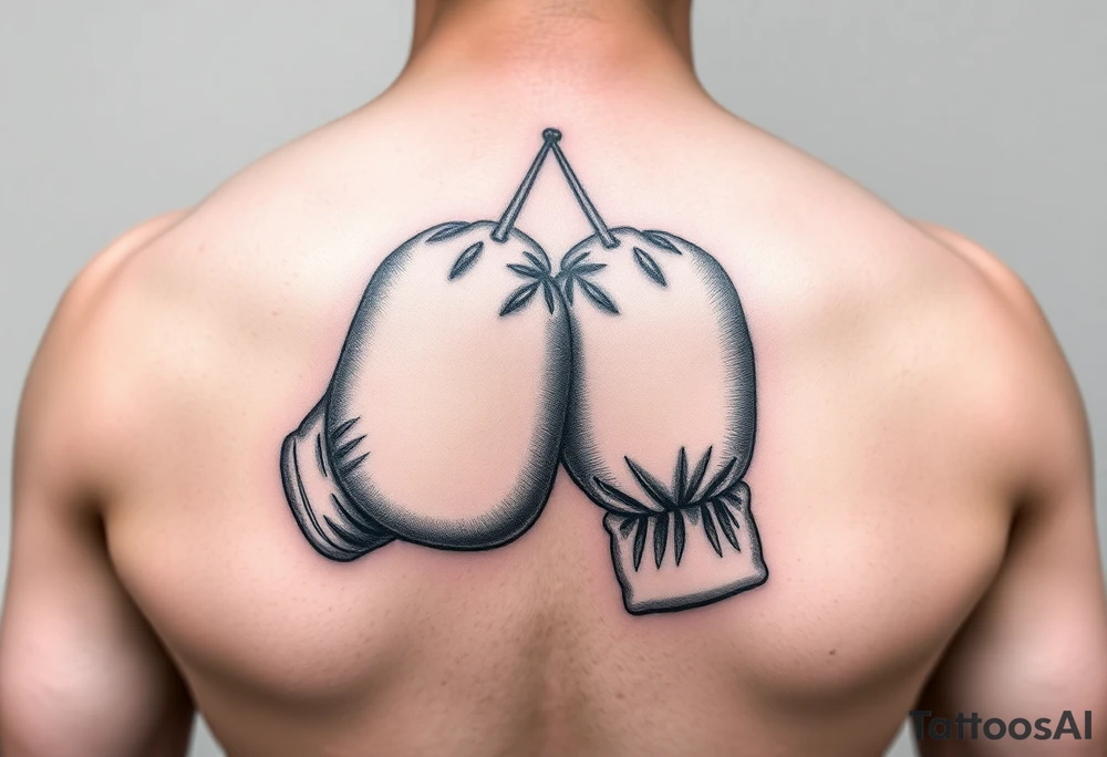 father and daughter boxinng gloves tattoo idea