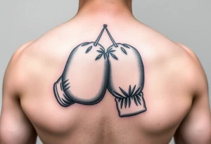 father and daughter boxinng gloves tattoo idea