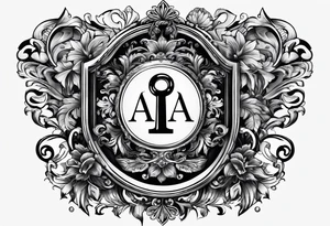Simple vintage key for him, incorporate the letter a tattoo idea