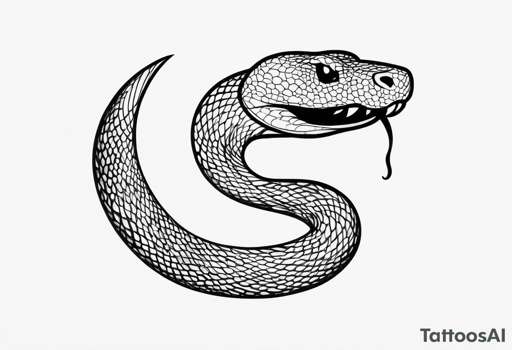 a small snake with a protruding tongue tattoo idea