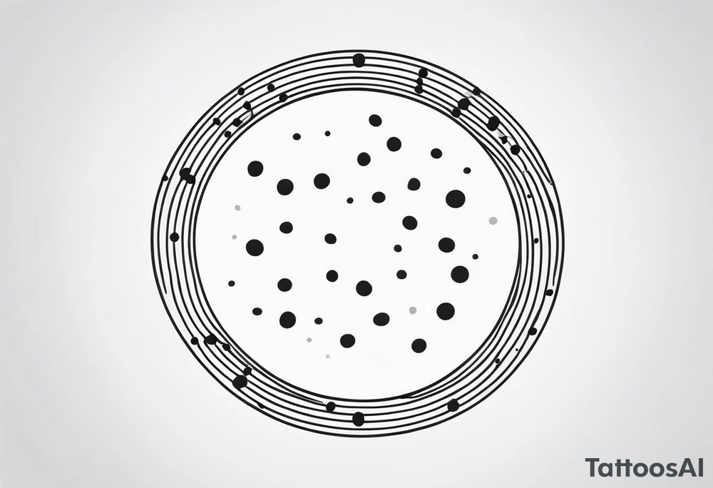 simple circle that incorporates 4 dots tattoo idea
