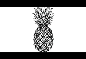 Majestic pineapple, crown, diamonds, vagina, anus tattoo idea