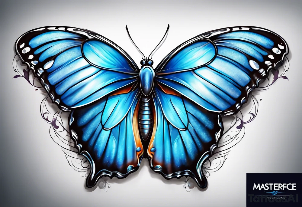 Blue morpho butterfly tattoo idea