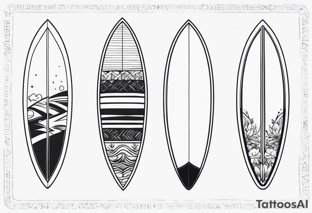 Surfboard tattoo idea