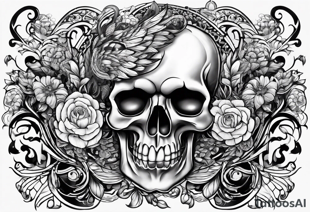 Brain and heart balance tattoo idea