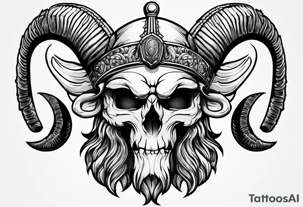 Roman soldier, ram's horns, tattoo idea