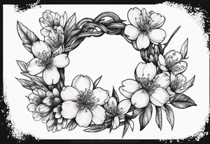 Wreath of cherry blossoms tattoo idea