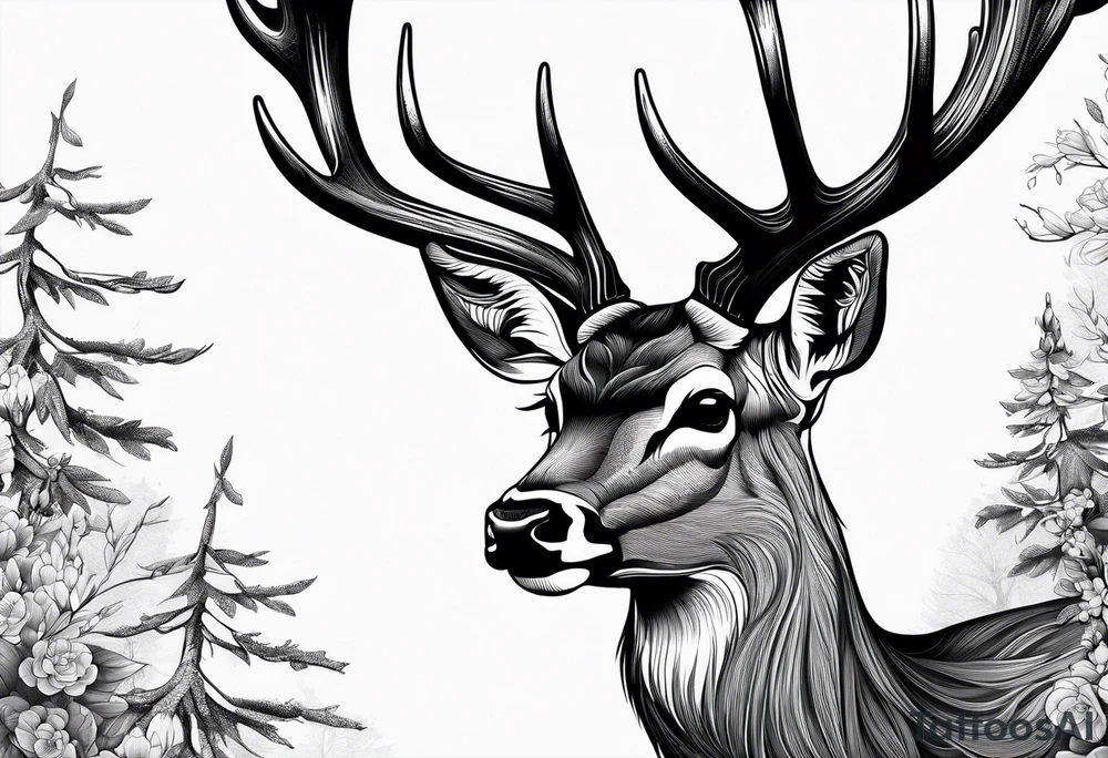 Deer, nature tattoo idea