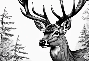 Deer, nature tattoo idea