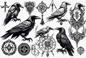 viking raven tattoo idea