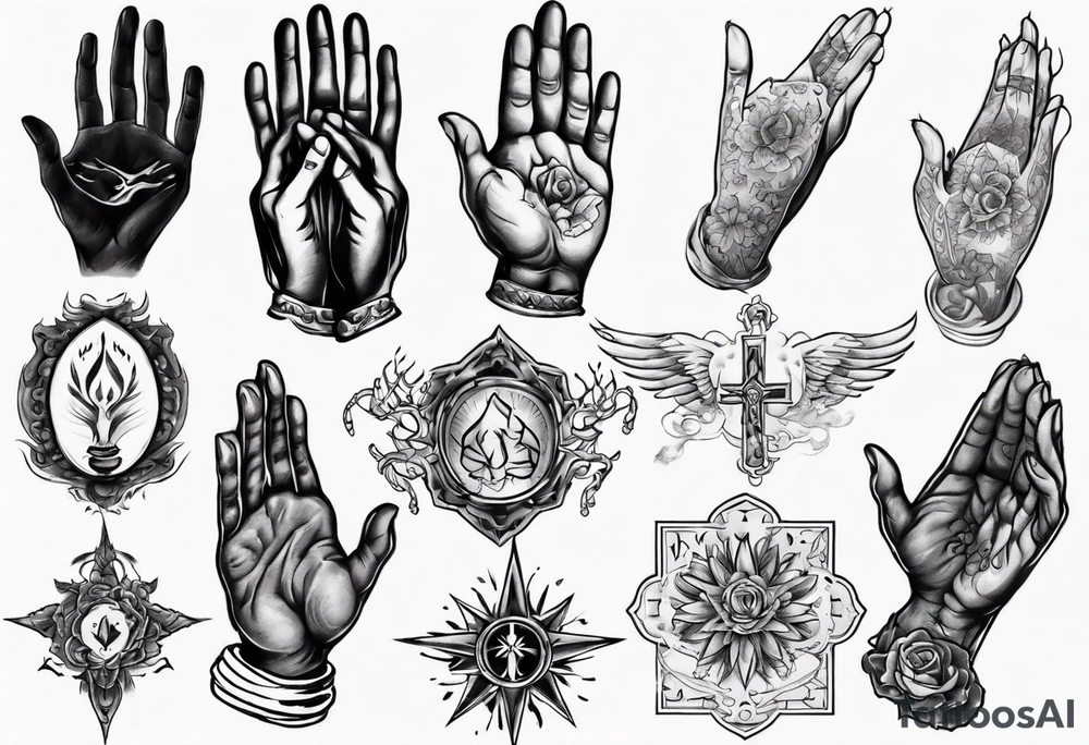 Praying hands tattoo idea